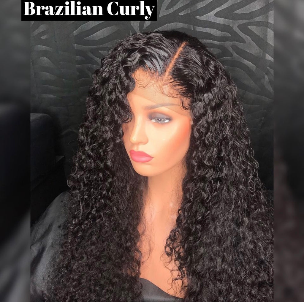 13x6 Transparent lace front wig Natural Color Curly