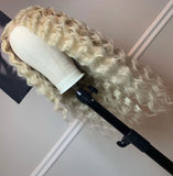 13x6 Transparent lace front wig 613 Blonde Deep Wave