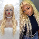 13x4 Transparent Lace front wig 613 Blonde Curly