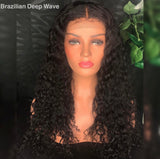 13x6 Transparent lace front wig Natural Color Deep Wave