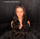 13x6 Transparent lace front wig Natural Color Body Wave